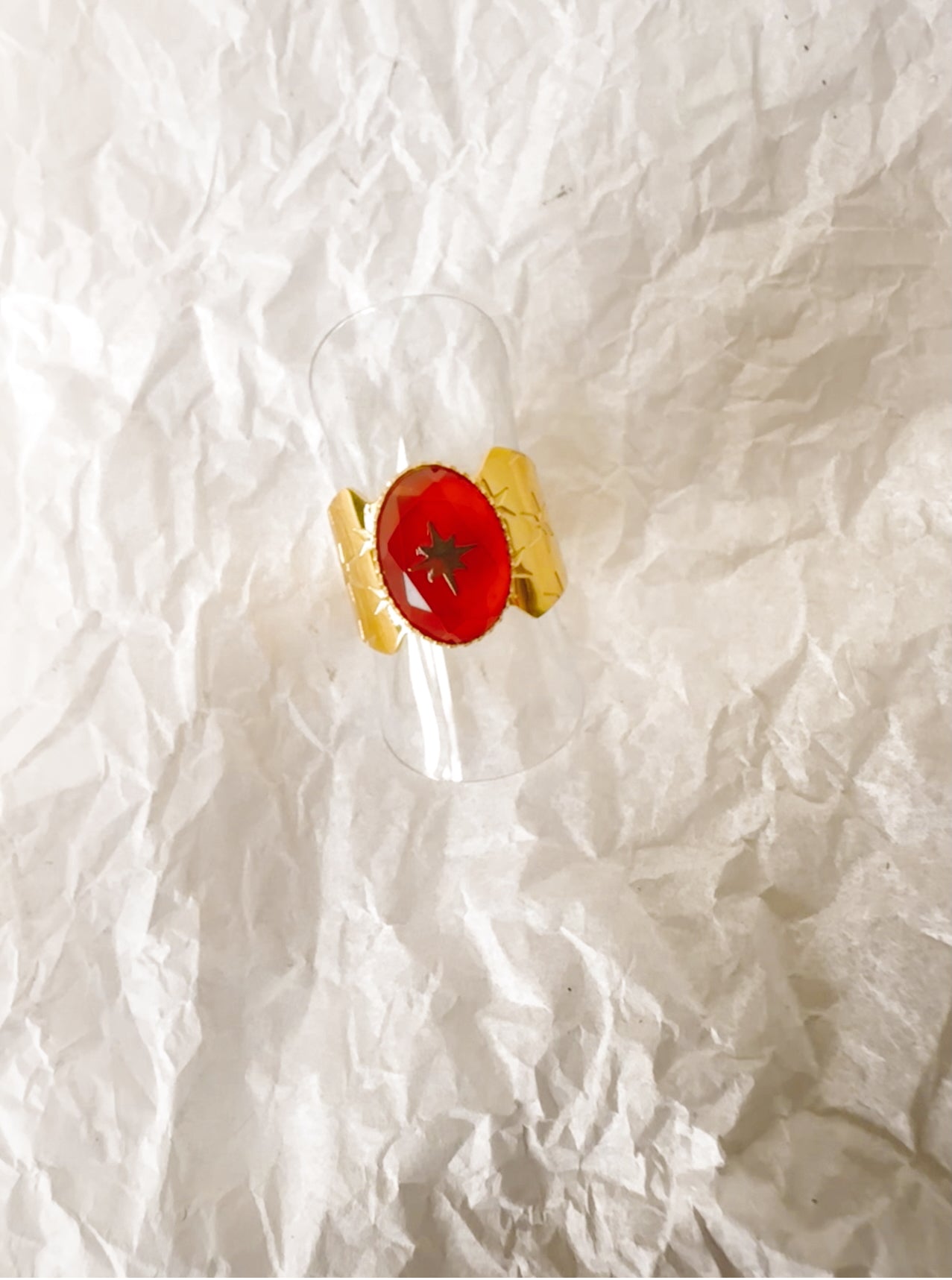 Bague cornaline étoile