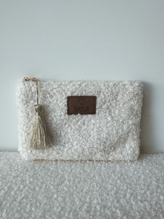 Pochette bouclette blanche